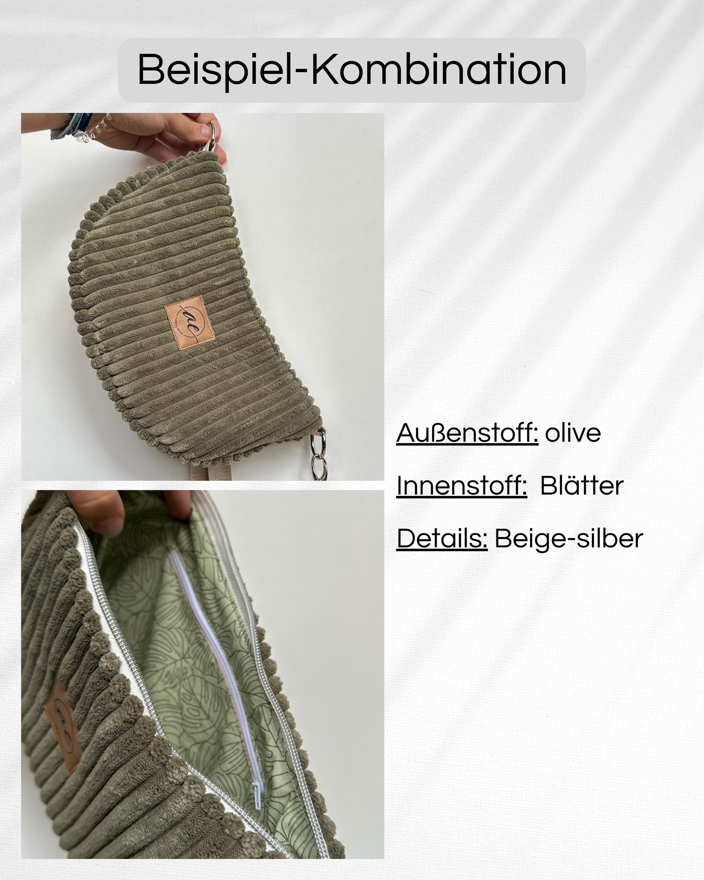 Midi Mondtasche - breiter Cord