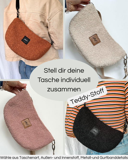 individuelle Tasche aus Teddy-Stoff