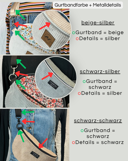 personalisierte Details der handgemachten Tasche