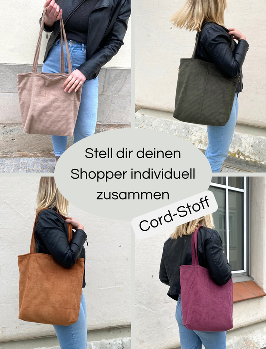 Individueller Shopper aus Cordstoff