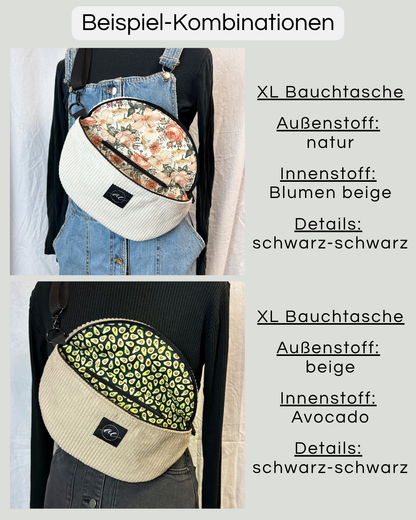 Individuelle Tasche aus Cord Stoff