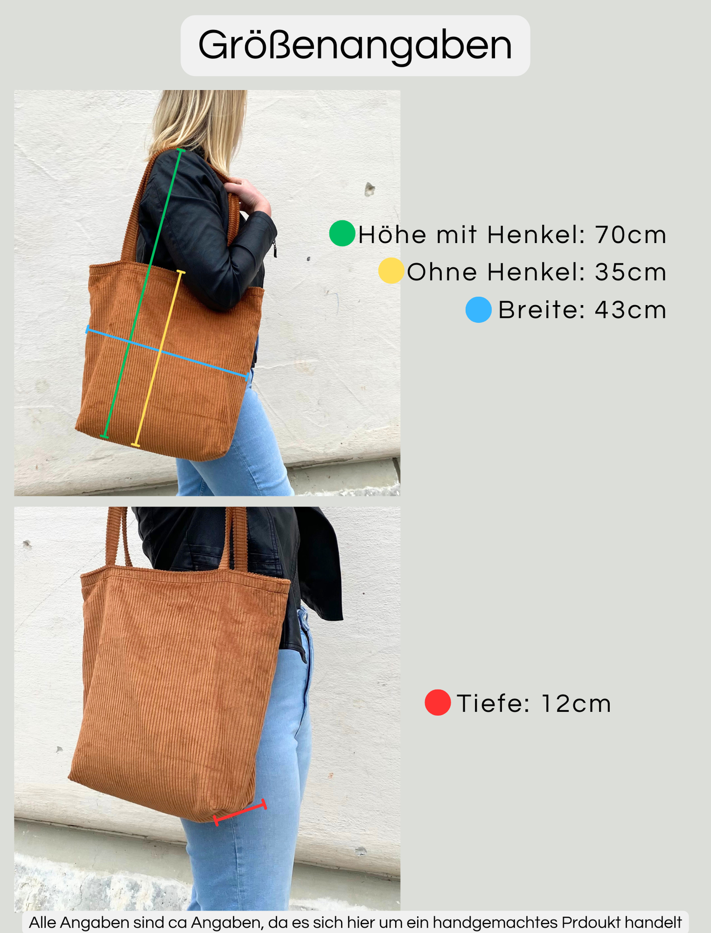Individueller Shopper aus Cordstoff