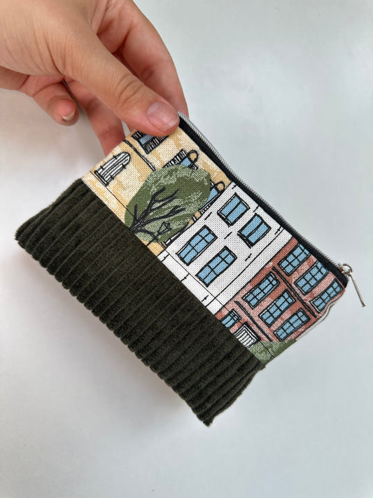 Handgefertigtes Unikat - Täschchen aus Canvas & Cord / Kosmetiktasche & Reise-Organizer