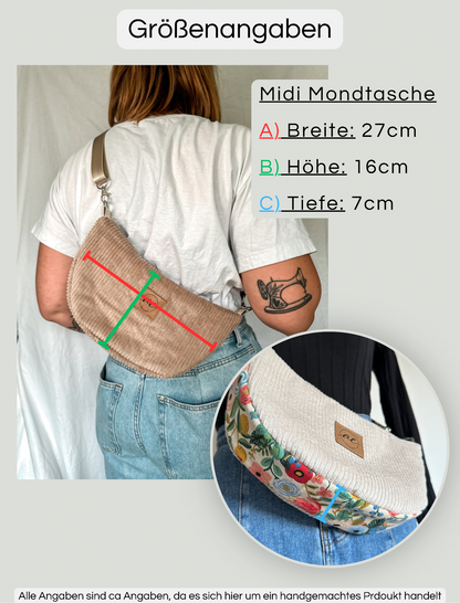 Midi Mondtasche Leo-Look