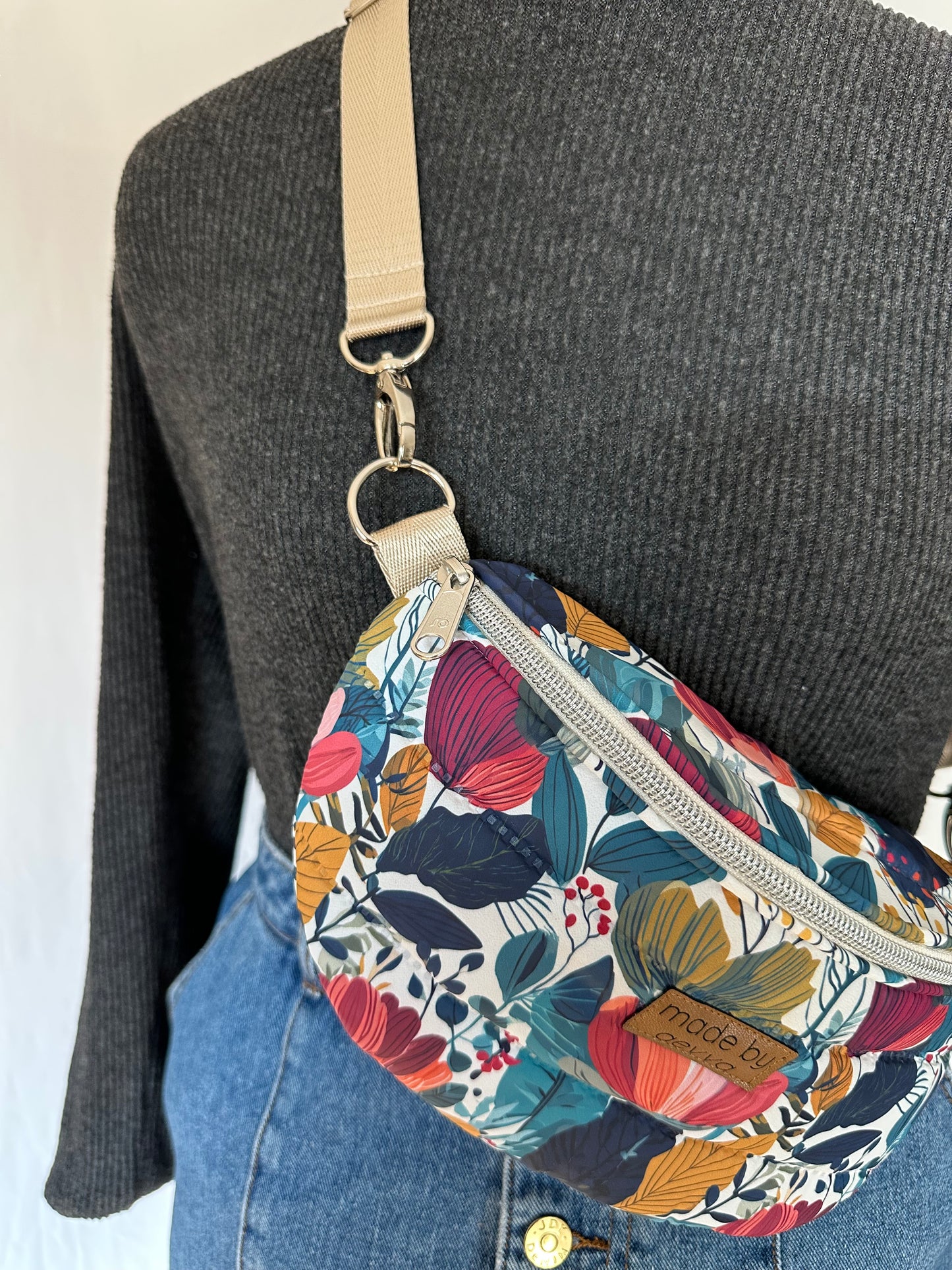 Midi Bauchtasche Blumenmuster