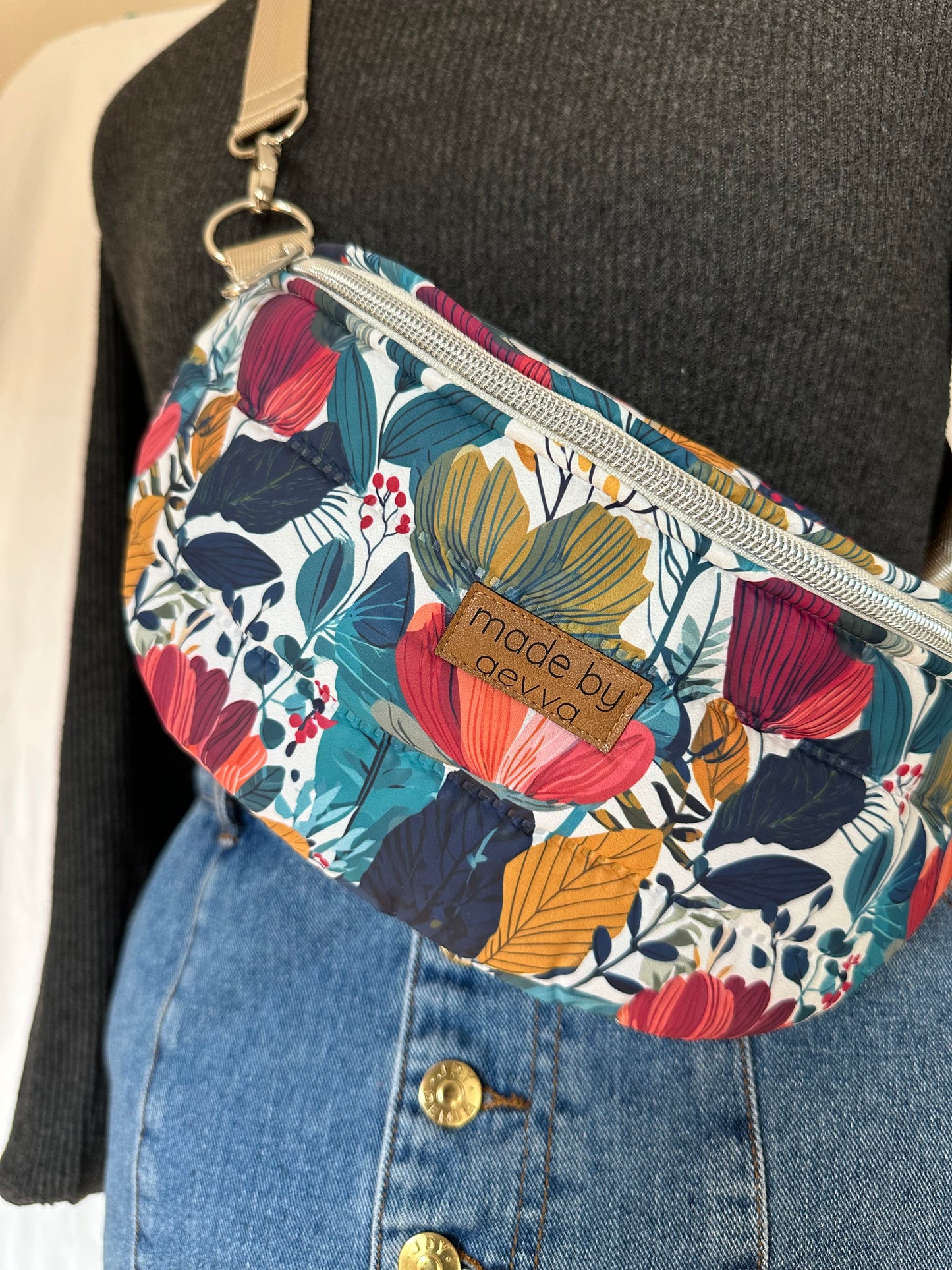 Midi Bauchtasche Blumenmuster