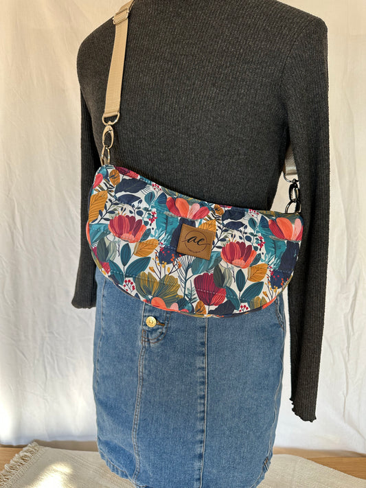 Midi Mondtasche Blumenmuster