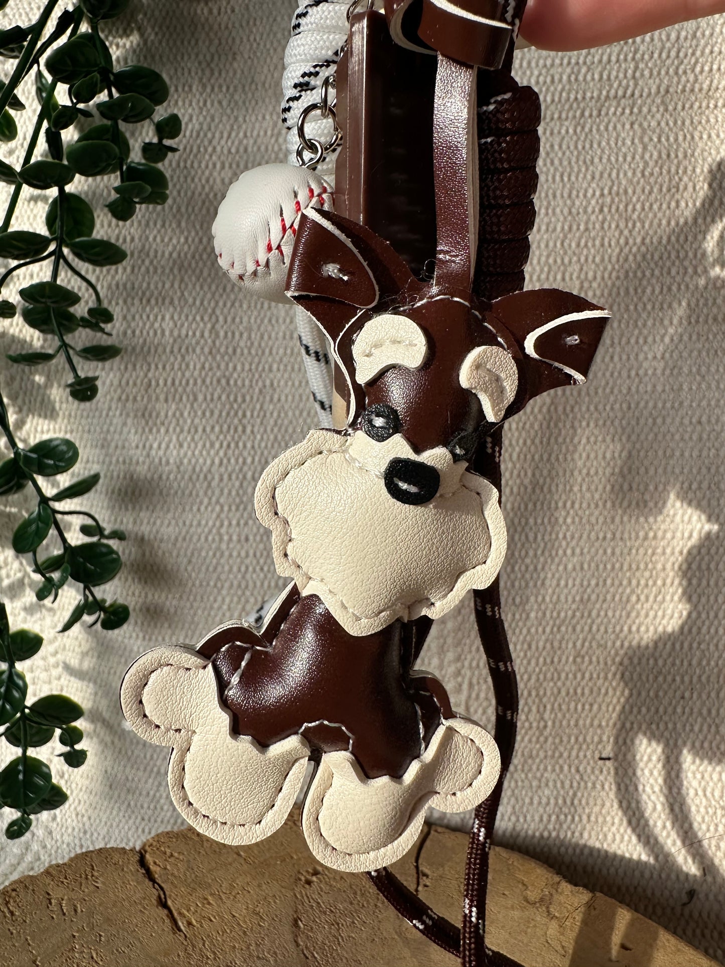 Schnauzer mit Baseball - Schlüsselanhänger