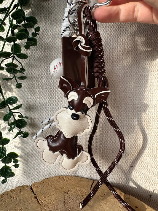 Schnauzer mit Baseball - Schlüsselanhänger