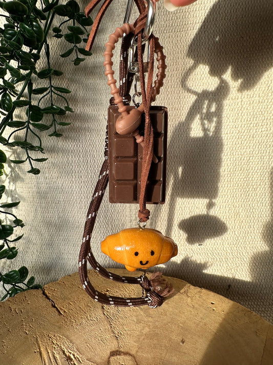 Croissant und Schokolade - Schlüsselanhänger