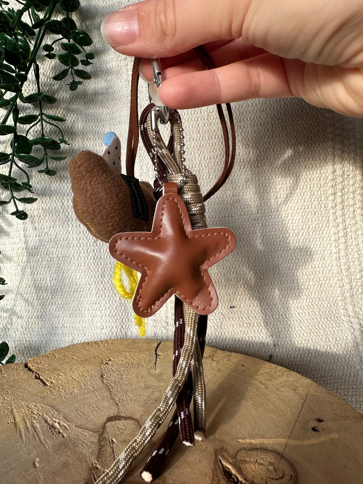 Teddybär mit Stern - Schlüsselanhänger