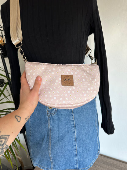 Midi Mondtasche aus Feincord "enjoy the little things"