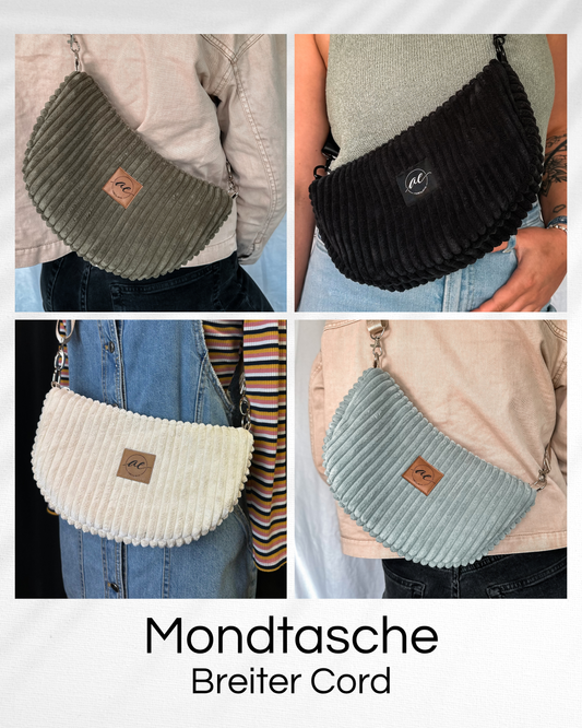 Midi Mondtasche - breiter Cord