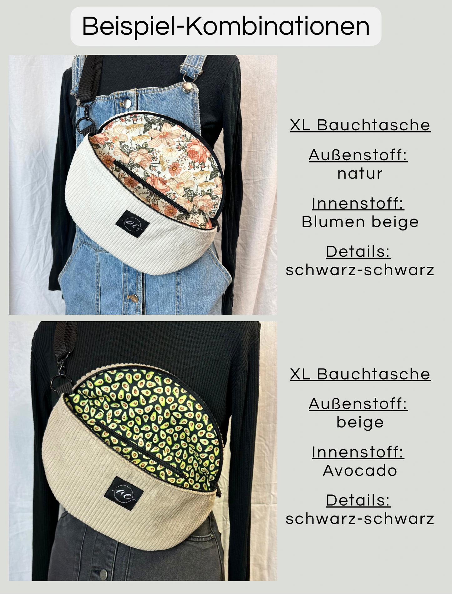 Individuelle XL Bauchtasche