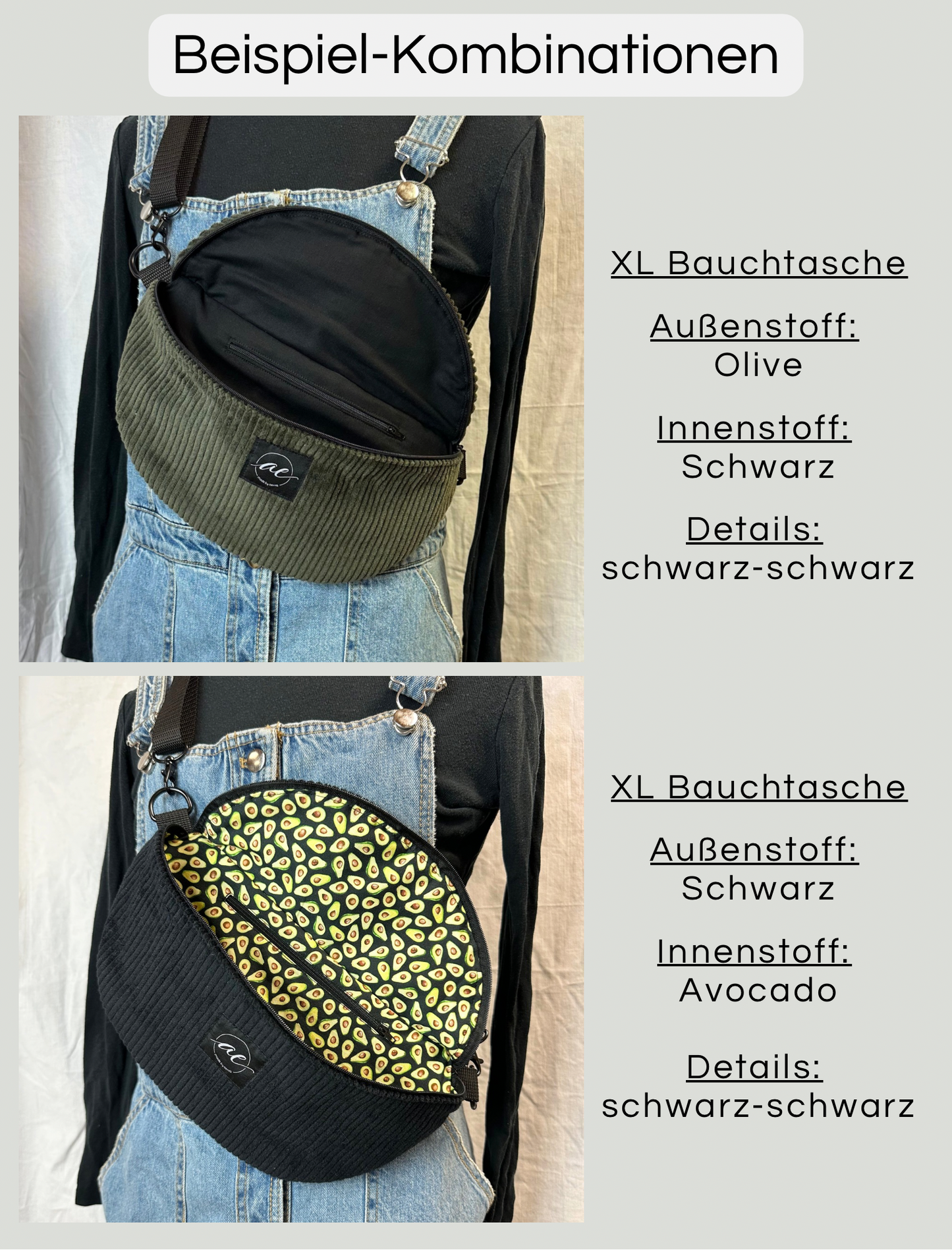 Individuelle XL Bauchtasche