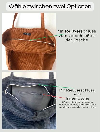 Individueller Shopper aus Cordstoff